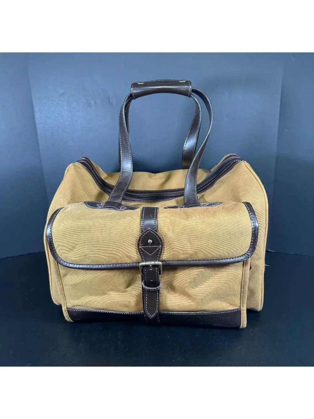 Vintage POLO Ralph Lauren Safari Canvas Leather Travel Bag Weekender Duffle